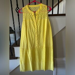 Yellow Loft Eyelet Dress Size 10 EEUC